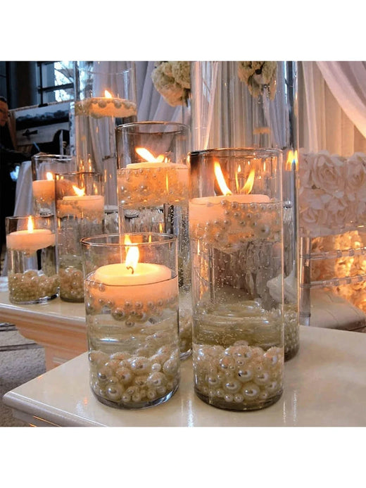 Photophore cylindre en verre transparent — Décoration de table mariage