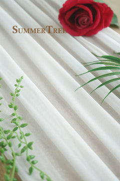 Chemin de Table Voile Luxe Transparent — Mariage Élégant Oriental