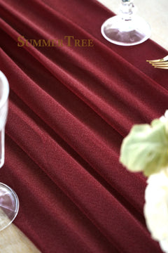 Chemin de Table Voile Luxe Transparent — Mariage Élégant Oriental