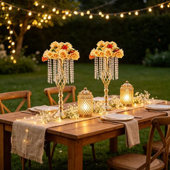 Grand Vase Doré Torsadé à Suspendre — Centre de Table Luxe Mariage