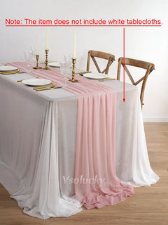 Chemin de Table Voile Luxe Transparent — Mariage Élégant Oriental