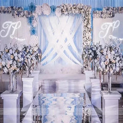 Tapis miroir blanc premium — Allée de cérémonie & scène mariage
