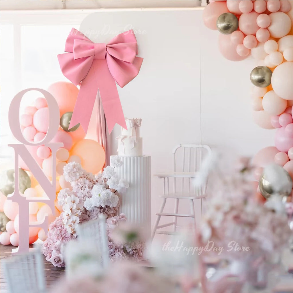 70/50/30cm Giant Cream Bow Eva Foam Paper DIY Bow Garland Arch for Bow Birthday Girls Coquette Wedding Bridal Shower Party Decor