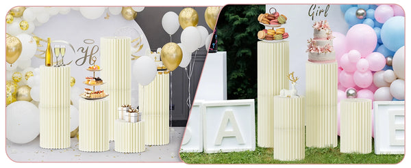 Party Round Pedestal Stands for Dessert Display Roman Column Vases Wedding Baby Shower Centerpieces Simple Generous Design