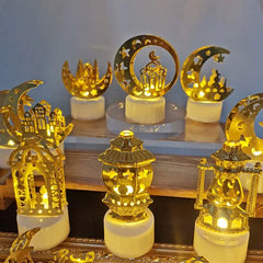 Décoration LED Eid Mubarak — Lune, étoile & château