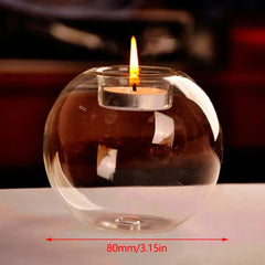Photophore rond en verre — Centre de table mariage