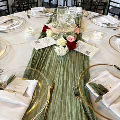 Chemin de Table Gaze Bordeaux — Mariage Boho Rustique Oriental