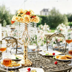 Grand Vase Doré Torsadé à Suspendre — Centre de Table Luxe Mariage