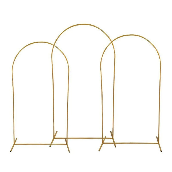 Gold Party Decor Arch Stand (1PCS) - 4FT/5FT/6FT/6.6FT/7.2FT, Balloon Frame & Backdrop Bracket for Weddings