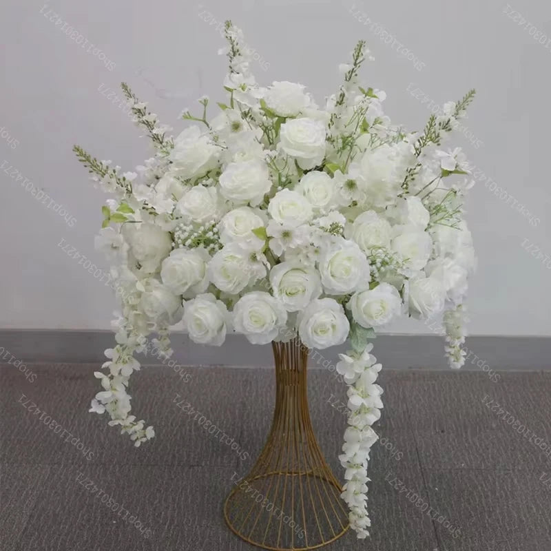 70cm Luxurious White Rose Flower Ball Wedding Reception Centerpiece For Table Decor Accessories Floral Arrangement Event  Prop