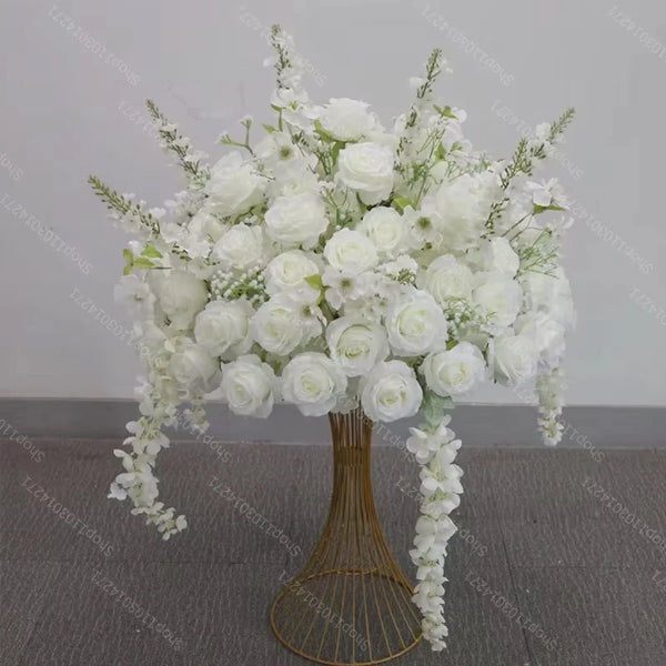 70cm Luxurious White Rose Flower Ball Wedding Reception Centerpiece For Table Decor Accessories Floral Arrangement Event  Prop
