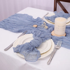 Chemin de Table Gaze Rustique Crêpe — Mariage & Réception Orientale