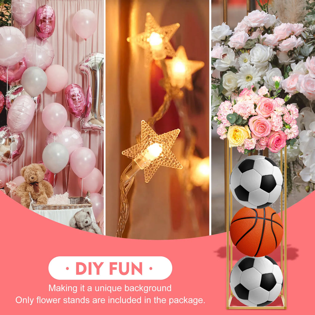 10Pcs 80cm Geometric Metal Stands Flower Vase Holders Wedding Party Centerpiece