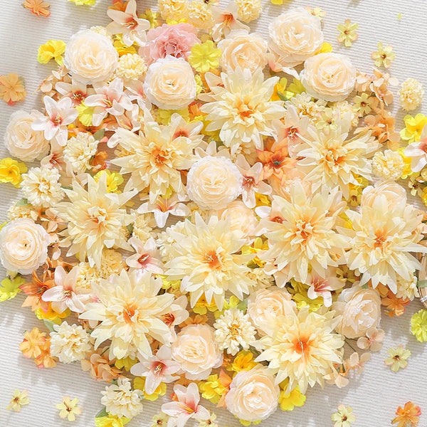 20/50Pcs Artificial Flower Head Mini Silk Artificial Rose Peony Daisy Flower Craft Supplies Wedding Party Wreath Home Decoration