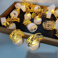 Décoration LED Eid Mubarak — Lune, étoile & château