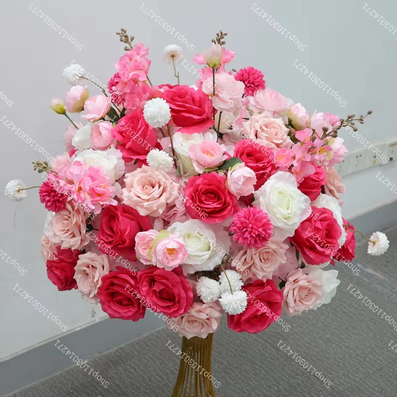 70cm Luxurious White Rose Flower Ball Wedding Reception Centerpiece For Table Decor Accessories Floral Arrangement Event  Prop