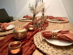 Chemin de Table Gaze Rustique Crêpe — Mariage & Réception Orientale