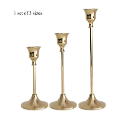 Lot de bougeoirs élégants en métal — Centre de table mariage