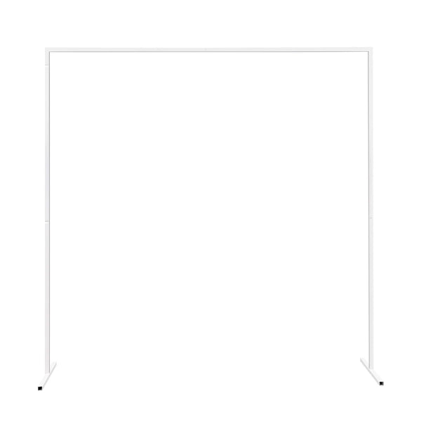 2x2m/6x6.6Ft Wedding Arch Stand, White Metal Square Garden Backdrop Frame, Height Adjustable Party Flower Balloon DIY Decor Rack