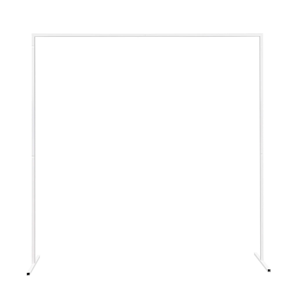 2x2m/6x6.6Ft Wedding Arch Stand, White Metal Square Garden Backdrop Frame, Height Adjustable Party Flower Balloon DIY Decor Rack