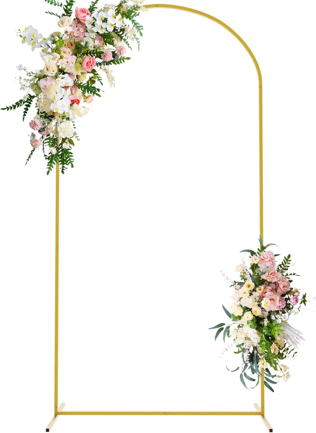 3PCS Set Wedding Arch Stand Golden Metal Wedding Arch Iron Frame, Durable Steel Alloy, Easy to Assemble - Indoor/Outdoor Decorative Stand for Weddings, Birthdays, Proposals