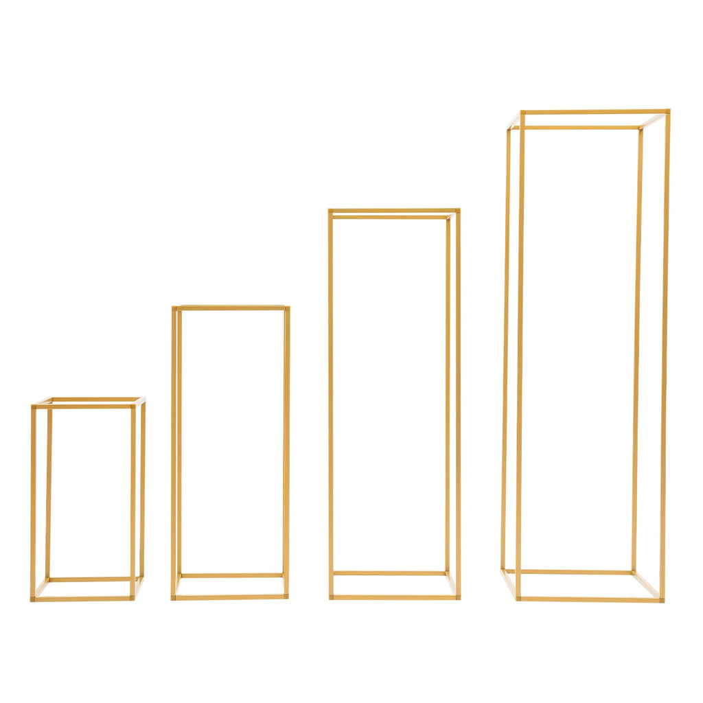 4 Different Height Metal Wedding Flower Stand Floor Geometric Vase Set Wedding Centerpieces For Table Tall Decorations For Party