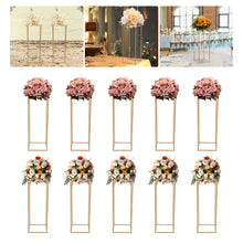 Lot de 10 supports géométriques dorés 80 cm — Mariage
