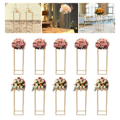 Lot de 10 supports géométriques dorés 80 cm — Mariage oriental