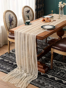 Chemin de table en étamine boho — Décoration de mariage