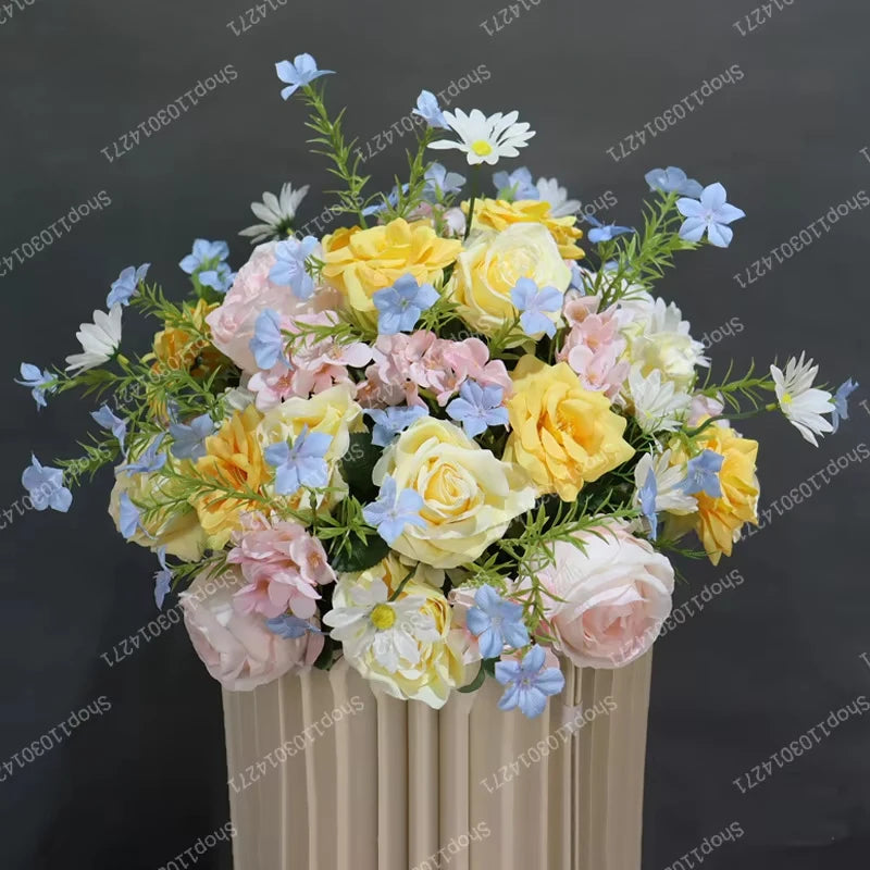 70cm Luxurious White Rose Flower Ball Wedding Reception Centerpiece For Table Decor Accessories Floral Arrangement Event  Prop