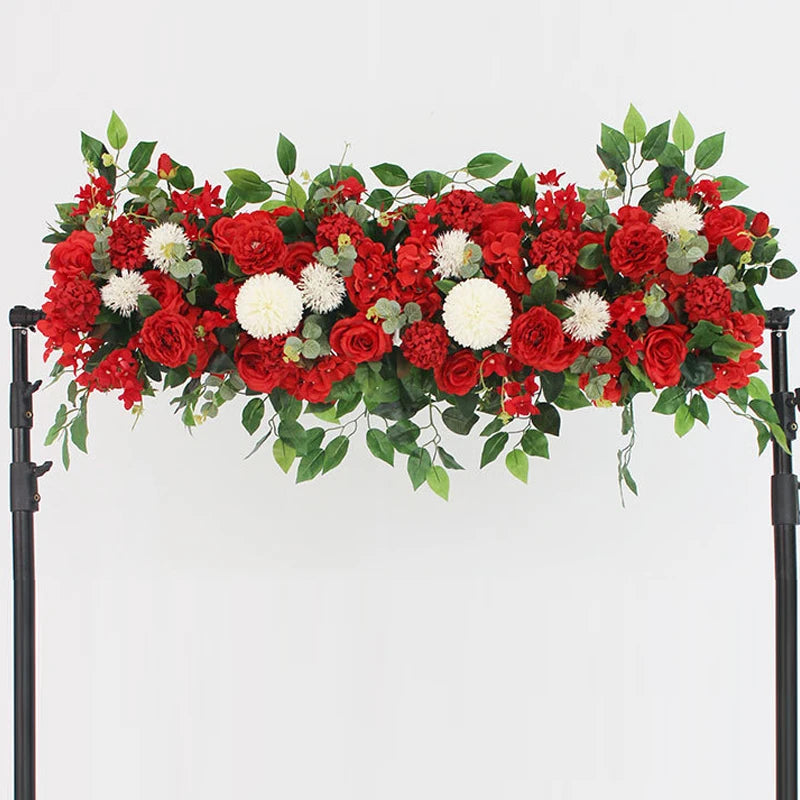 Rangée de Roses Blanches Artificielles 100cm — Décor Backdrop Mariage Image secondaire du produit