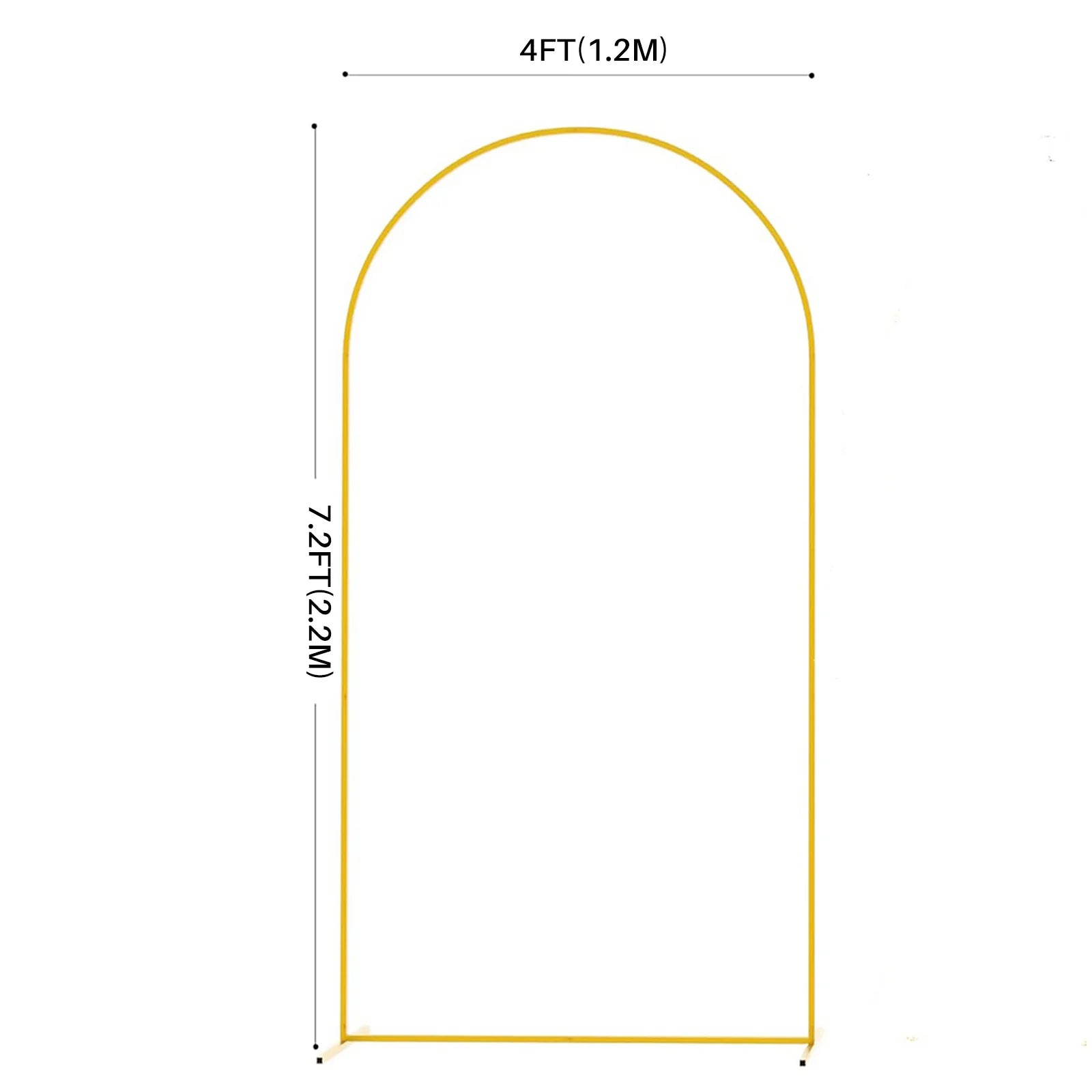 Gold Wedding Arch Stand Birthday Anniversary Party Decor Balloon Arch New Frame Backdrop Holder Bracket 6FT 6.6FT 7.2FT Size