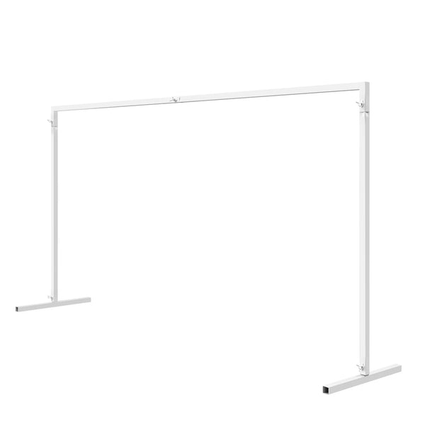 2x2m/6x6.6Ft Wedding Arch Stand, White Metal Square Garden Backdrop Frame, Height Adjustable Party Flower Balloon DIY Decor Rack