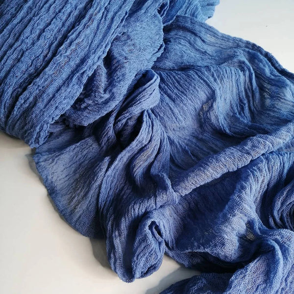 Wrinkle Gauze Table Runner Cheesecloth Semi-Sheer Table Setting Dining Wedding Party Christmas House Banquets Arches Decor