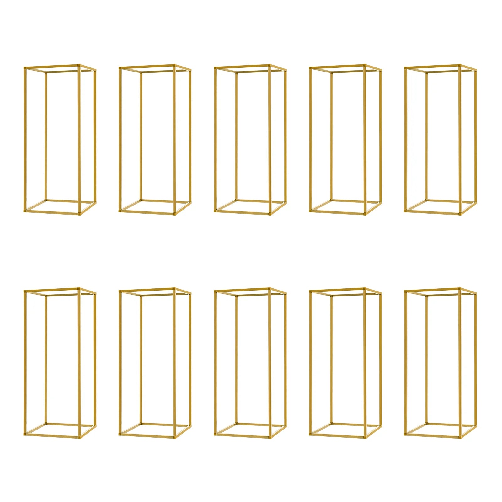 10PCs Metal Flower Stand 23.6Inch 23" Gold Flower Stand  for Floral Arrangement, Geometric Flower Vase Stand for Party, Events