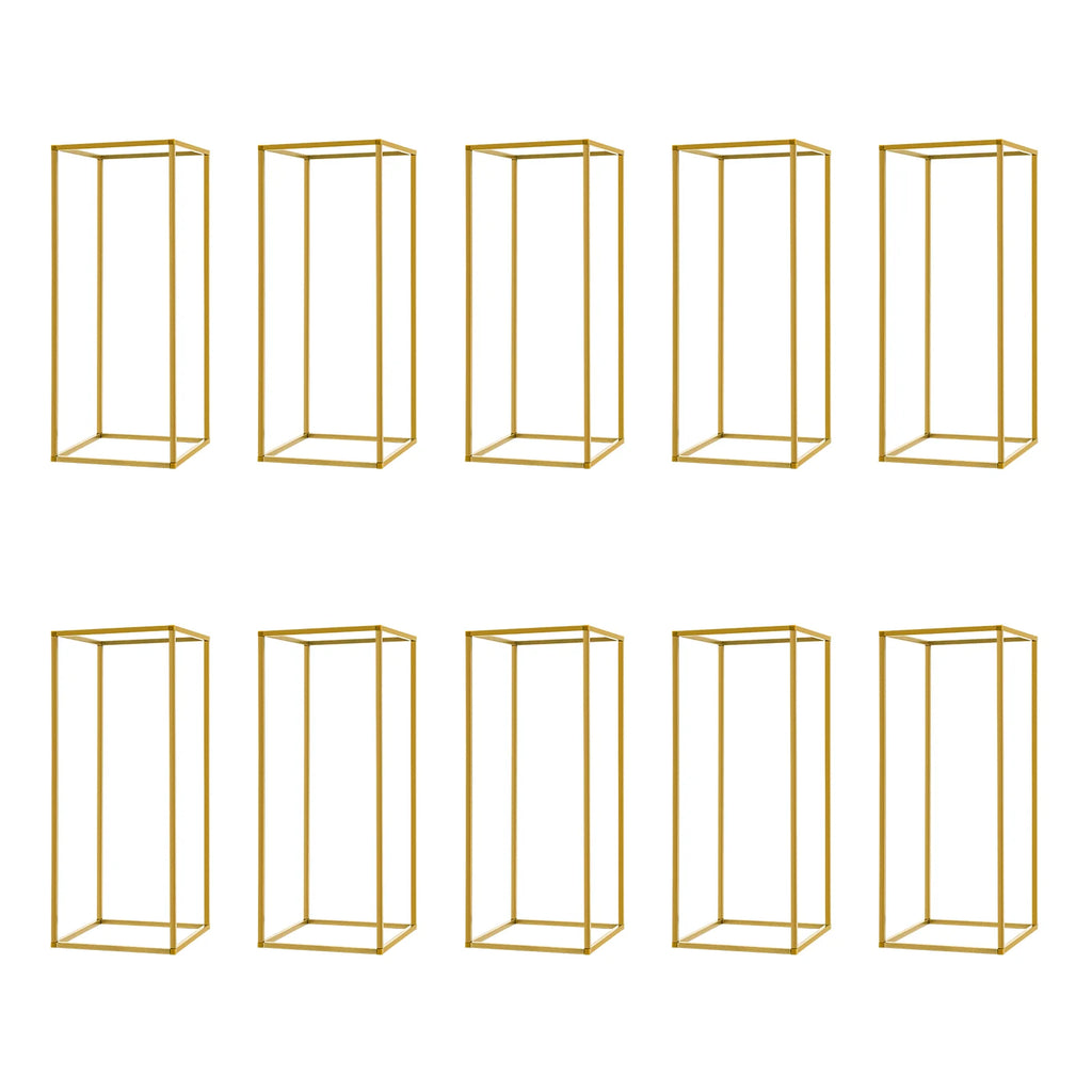 10PCs Metal Flower Stand 23.6Inch 23" Gold Flower Stand  for Floral Arrangement, Geometric Flower Vase Stand for Party, Events