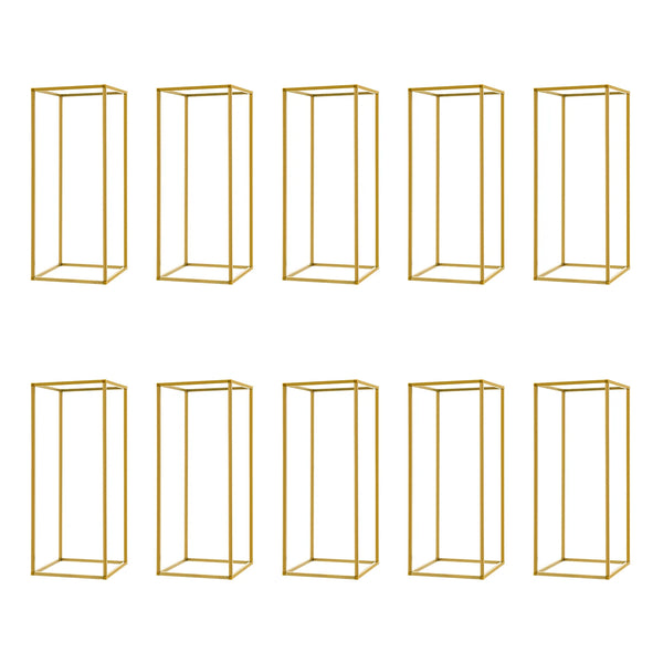 10PCs Metal Flower Stand 23.6Inch 23" Gold Flower Stand  for Floral Arrangement, Geometric Flower Vase Stand for Party, Events