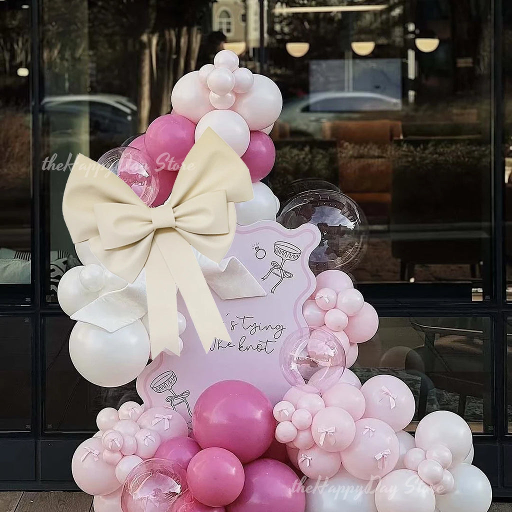 70/50/30cm Giant Cream Bow Eva Foam Paper DIY Bow Garland Arch for Bow Birthday Girls Coquette Wedding Bridal Shower Party Decor