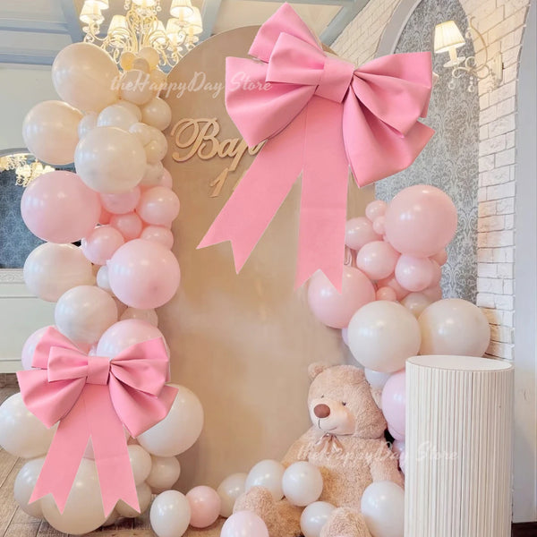 70/50/30cm Giant Cream Bow Eva Foam Paper DIY Bow Garland Arch for Bow Birthday Girls Coquette Wedding Bridal Shower Party Decor
