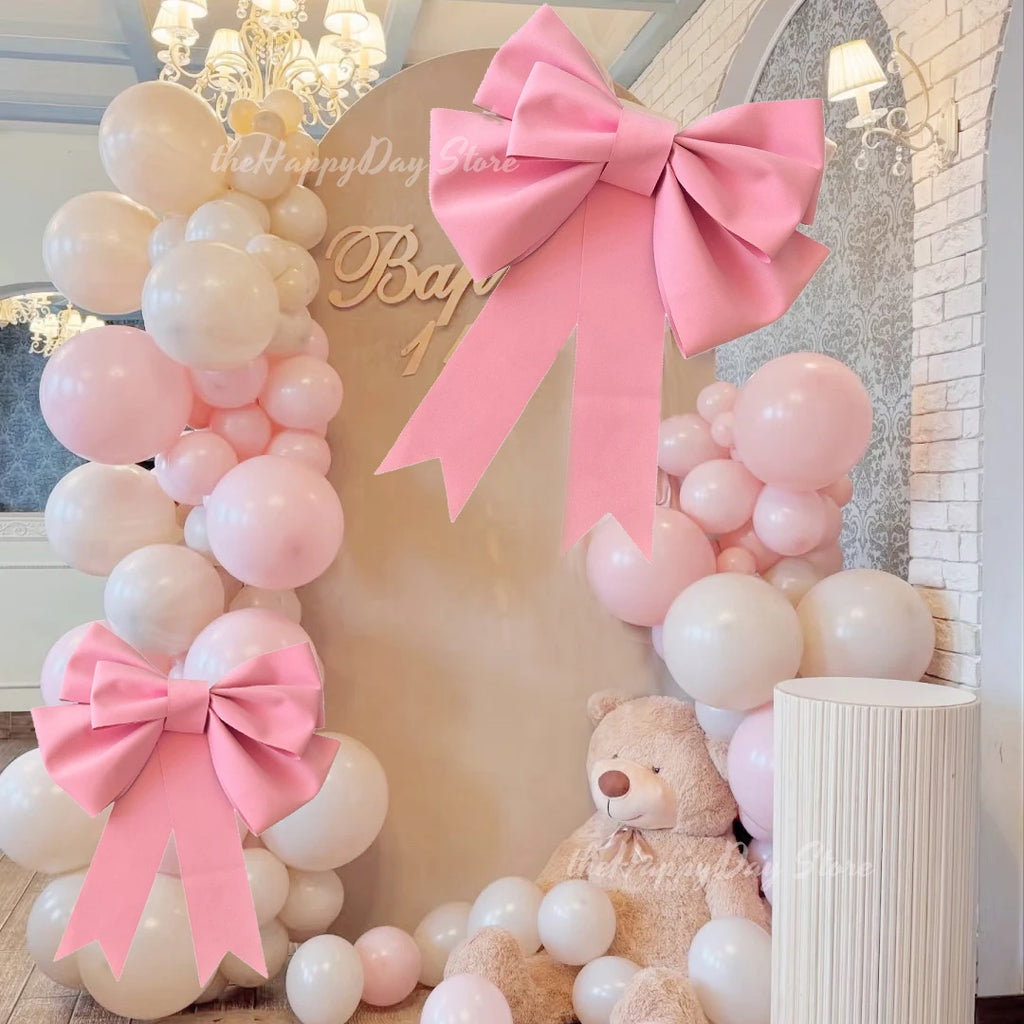 70/50/30cm Giant Cream Bow Eva Foam Paper DIY Bow Garland Arch for Bow Birthday Girls Coquette Wedding Bridal Shower Party Decor
