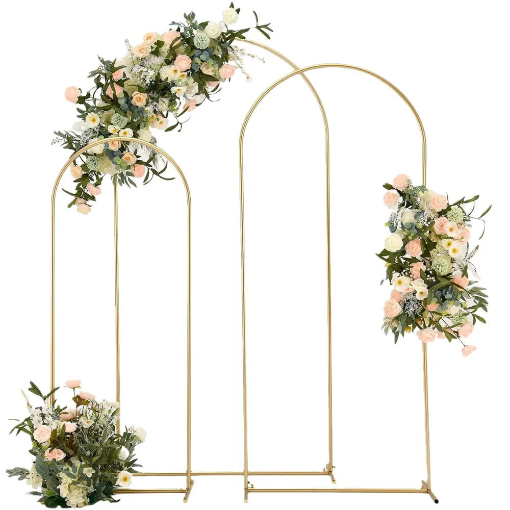 Gold Wedding Arch Stand Birthday Anniversary Party Decor Balloon Arch New Frame Backdrop Holder Bracket 6FT 6.6FT 7.2FT Size