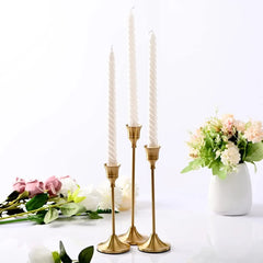 Lot de bougeoirs élégants en métal — Centre de table mariage