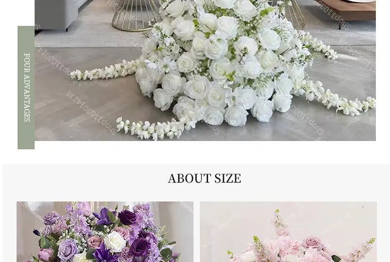 70cm Luxurious White Rose Flower Ball Wedding Reception Centerpiece For Table Decor Accessories Floral Arrangement Event  Prop