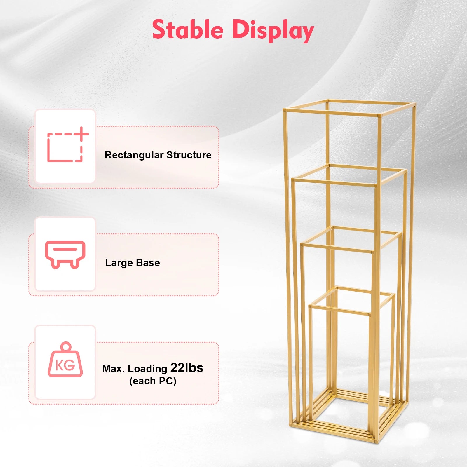 4 Different Height Metal Wedding Flower Stand Floor Geometric Vase Set Wedding Centerpieces For Table Tall Decorations For Party