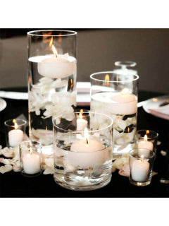 Photophore cylindre en verre transparent — Décoration de table mariage
