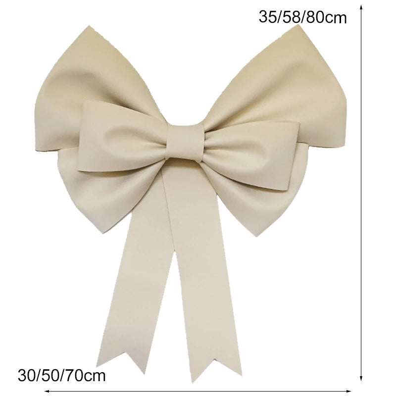 70/50/30cm Giant Cream Bow Eva Foam Paper DIY Bow Garland Arch for Bow Birthday Girls Coquette Wedding Bridal Shower Party Decor