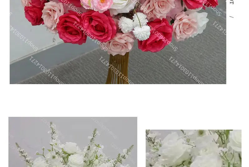 70cm Luxurious White Rose Flower Ball Wedding Reception Centerpiece For Table Decor Accessories Floral Arrangement Event  Prop