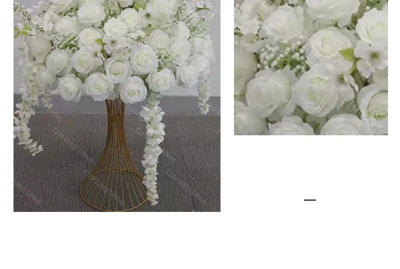70cm Luxurious White Rose Flower Ball Wedding Reception Centerpiece For Table Decor Accessories Floral Arrangement Event  Prop