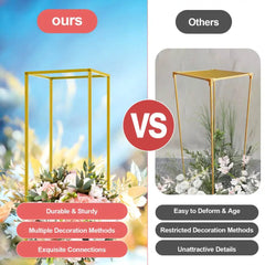 Lot de 10 présentoirs à fleurs dorés 60 cm — Mariage oriental
