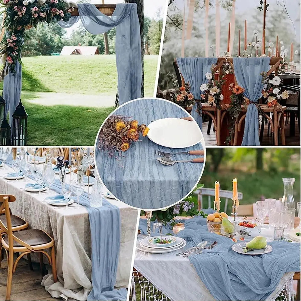 Burgundy Table Runner Cheesecloth Gauze Rustic Boho Cheese Cloth Table Runner Wedding Bridal Shower Birthday Party Decorations